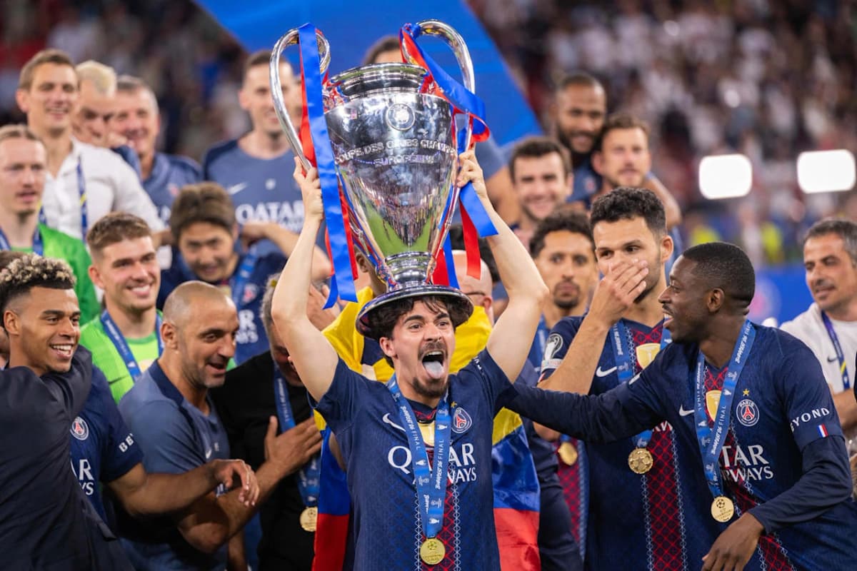 Die PSG-Stars feiern den Champions League Titel