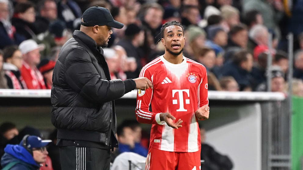 Vincent Kompany (40), Cheftrainer des FC Bayern, und Superstar Michael Olise (24)