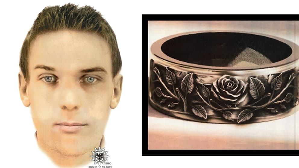 Ein silberner Ring mit Rosenmotiv kennzeichnet den gesuchten Sexualstraftäter.