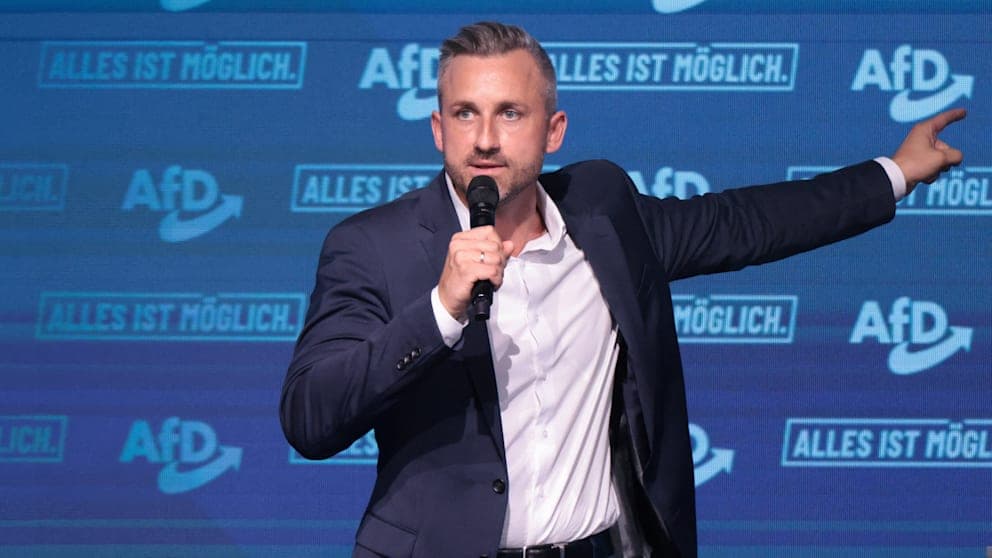 Ulrich Siegmund (35), Kandidat der AfD, strebt das Amt des Ministerpräsidenten in Sachsen-Anhalt an.